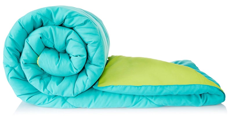 SHOPINGTRADE - Cotton Reversible Comforter, Double Bed ( Sky Blue & Green, 200 GSM) - Image 1