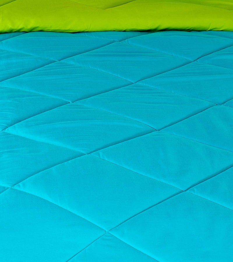 SHOPINGTRADE - Cotton Reversible Comforter, Double Bed ( Sky Blue & Green, 200 GSM) - Image 4