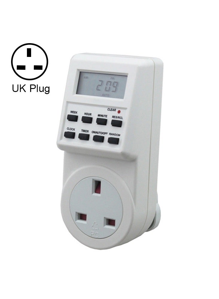 AC 230V Smart Home Plug-in LCD Display Clock Summer Time Function 12/24 Hours Changeable Timer Switch Socket, UK Plug - Image 1