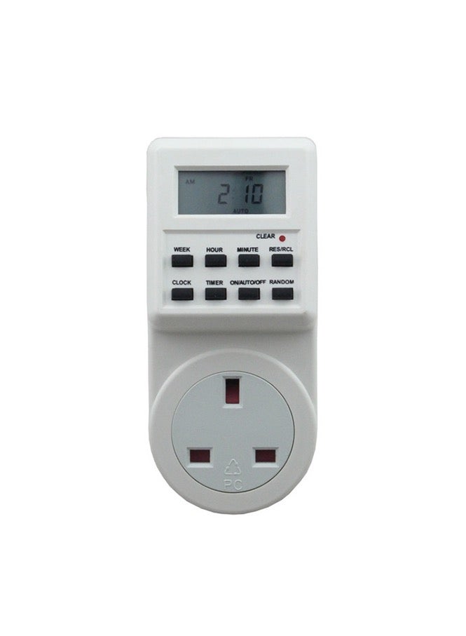 AC 230V Smart Home Plug-in LCD Display Clock Summer Time Function 12/24 Hours Changeable Timer Switch Socket, UK Plug - Image 2