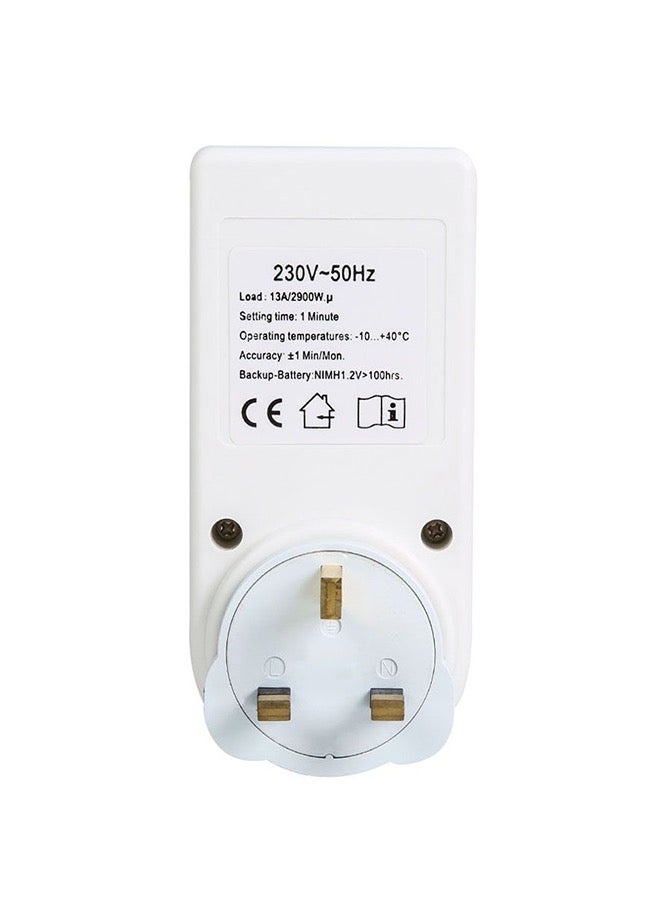 AC 230V Smart Home Plug-in LCD Display Clock Summer Time Function 12/24 Hours Changeable Timer Switch Socket, UK Plug - Image 3