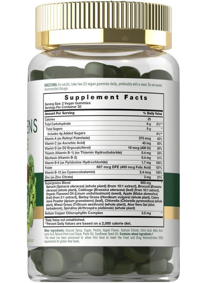 CARLYLE - Super Greens Gummies ; Vegan Nongmo And Gluten Free Supplement - Image 1