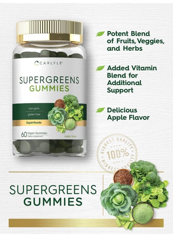 CARLYLE - Super Greens Gummies ; Vegan Nongmo And Gluten Free Supplement - Image 1
