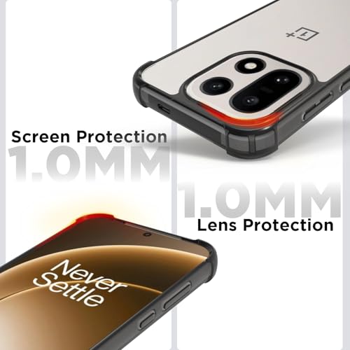 RIGGEAR Shockproof Clear Hybrid Airbag Armor Back Cover Case Compatible with OnePlus 15 5G (Clear-Black TPU Bumper with Transparent PC) - Image 5