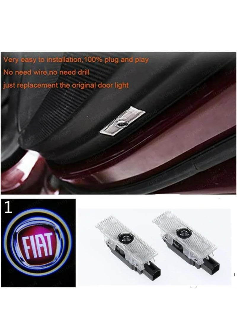 Vierex FIAT 500 500X 500L Door Logo Light Led Laser Projector Lights Ghost Shadow Lamp Auto fiat Accessories for Car - Image 2