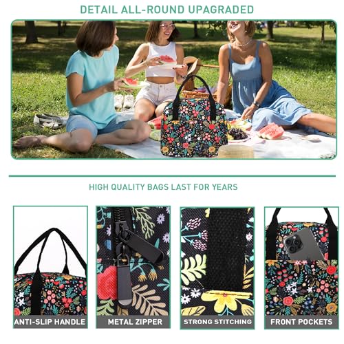 VLM Lunch Bag,Lunch Box for Women Men,Reusable Insulated Lunch Tote,Small Leakproof Cute Lunch Cooler with High Capacity for Work,Picnic,Camping - Image 3