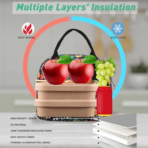VLM Lunch Bag,Lunch Box for Women Men,Reusable Insulated Lunch Tote,Small Leakproof Cute Lunch Cooler with High Capacity for Work,Picnic,Camping - Image 4
