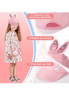 Excefore Girls Handbag Set, 3 Pcs Cute Rabbit Girls' Shoulder Bags with Adjustable Strap, Leather Crossbody Bag Bunny Hats Kids Bunny Cartoon Sunglasses with Rabbit Ears, Children Toddlers Gift Pink  - Image 3