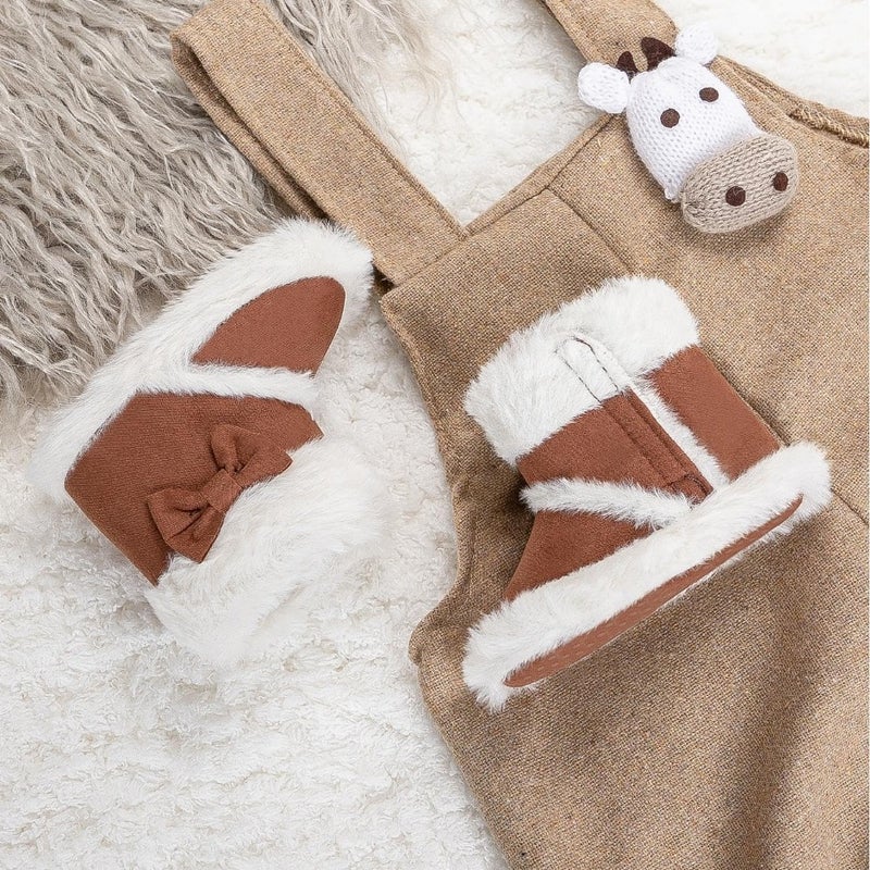 Warm Baby Winter Boots for Infants and Toddlers, Unisex Ankle Soft Fur Lined Snow Shoes with Non-Slip Rubber Sole, Cozy Crib Footwear for Cold Weather and Outdoor Use - Image 4