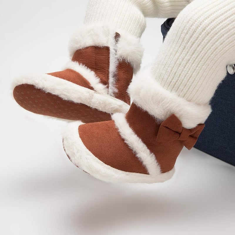 Warm Baby Winter Boots for Infants and Toddlers, Unisex Ankle Soft Fur Lined Snow Shoes with Non-Slip Rubber Sole, Cozy Crib Footwear for Cold Weather and Outdoor Use - Image 5