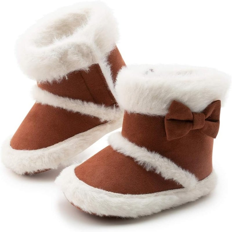 Warm Baby Winter Boots for Infants and Toddlers, Unisex Ankle Soft Fur Lined Snow Shoes with Non-Slip Rubber Sole, Cozy Crib Footwear for Cold Weather and Outdoor Use - Image 1