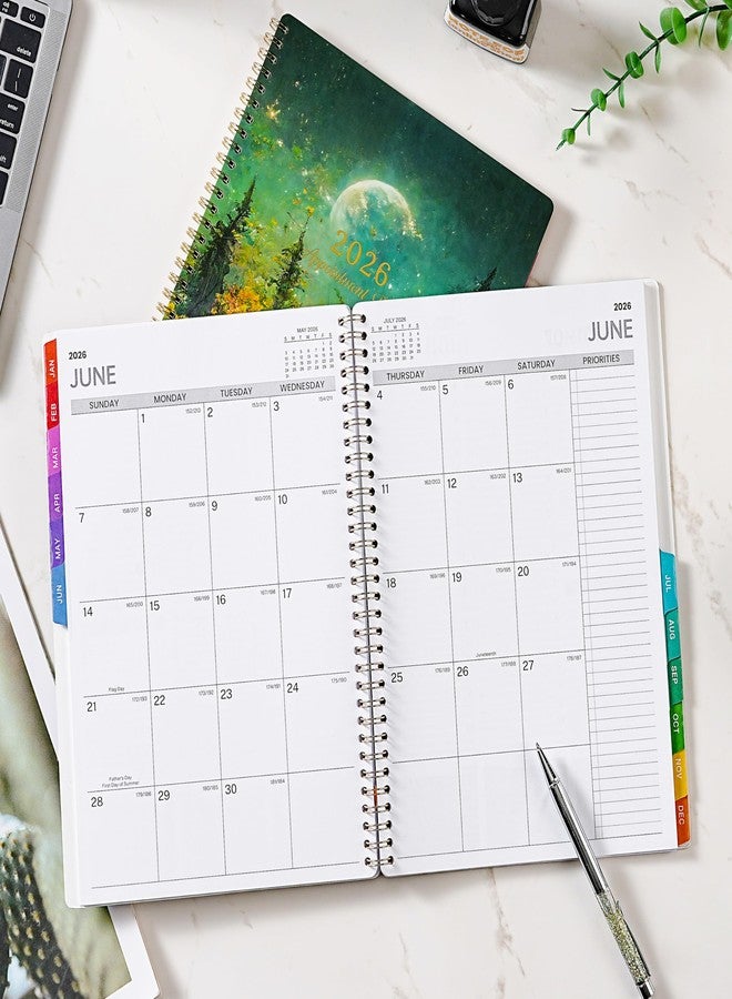Pinchoco 2026 Appointment Book/Planner - Appointment Book 2026, Jan.2026 - Dec.2026, 9" x 11", Daily/Hourly Planner 2026 with 30-Minute Increments, Twin-Wire Binding + Colorful Tabs + Back Pocket, Dreaming - Image 2