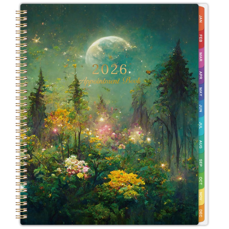Pinchoco 2026 Appointment Book/Planner - Appointment Book 2026, Jan.2026 - Dec.2026, 9" x 11", Daily/Hourly Planner 2026 with 30-Minute Increments, Twin-Wire Binding + Colorful Tabs + Back Pocket, Dreaming - Image 1