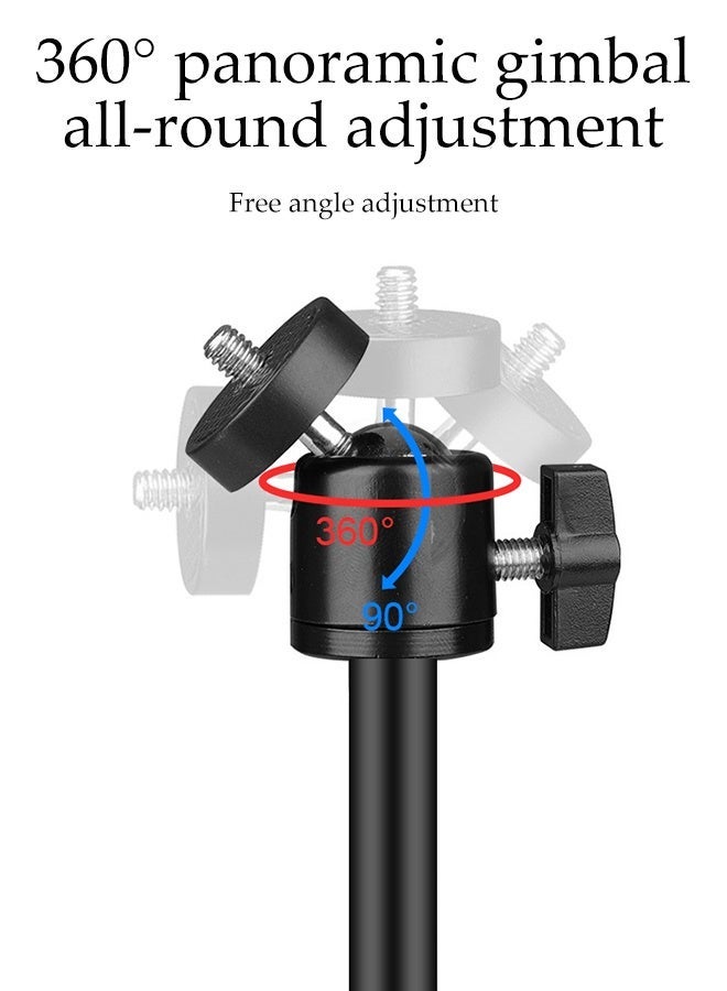 DUNISO 6-Inch LED Photo Fill Light,Photography Studio Light,3 Color Temperature Adjustable,360° Rotation,Equipped with 4-Color Film, Tripod, and Phone Holder,for Video Recording, Streaming, Filming - Image 4