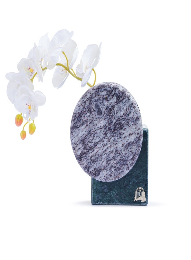 Layers Floral Verde India Small Vase – Natural Marble - Image 1