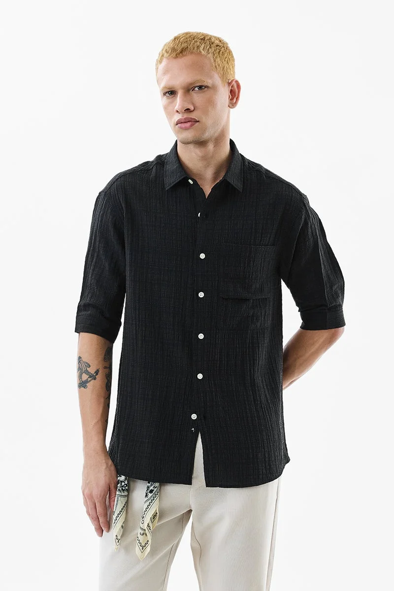 سنيتش قميص سيرساكر مجعد كبير الحجم