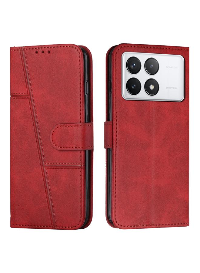 Case For Xiaomi Redmi K70E Stitching Calf Texture Buckle Leather Phone Case