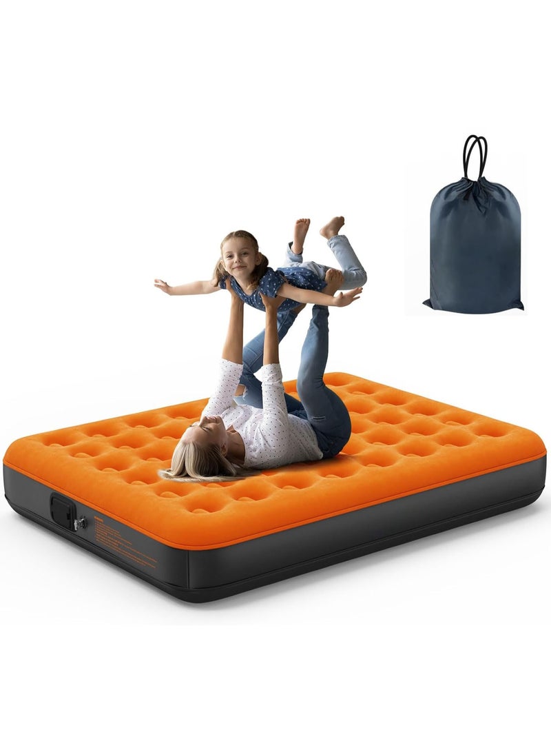 FLYROAD Inflatable bed, 450 kg load-bearing air mattress, 25 cm height increase, foldable air mattress, built-in pump, suitable for camping, guest bed, travel, 200*152*25cm - Image 1