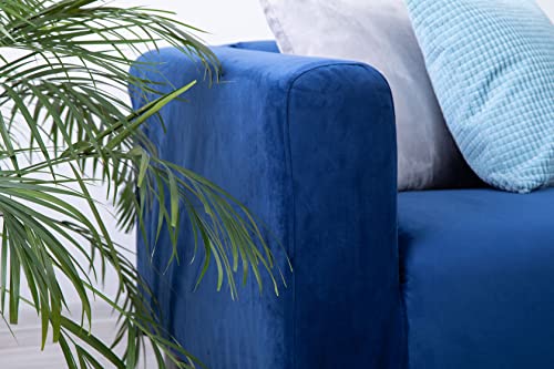 MASTERS OF COVERS Snug Fit Classic Velvet Klippan Loveseat Slipcover for The IKEA 2 Seater Klippan Loveseat Sofa Cover Replacement (Blue, Velvet) - Image 5