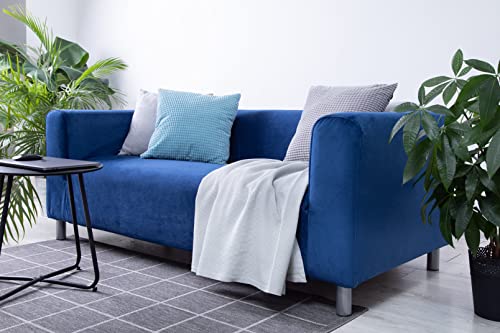 MASTERS OF COVERS Snug Fit Classic Velvet Klippan Loveseat Slipcover for The IKEA 2 Seater Klippan Loveseat Sofa Cover Replacement (Blue, Velvet) - Image 4