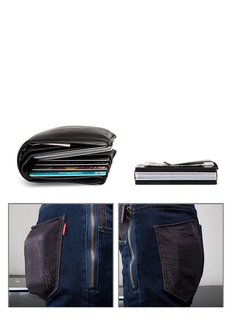 SYOSI - Carbon Fiber Wallet, Carbon Fiber Credit Card Holder, Metal Money Clip Wallet, RFID Blocking Minimalist Wallet, Cash Credit Card Holde Aluminum Wallet purse for Men & Women - Image 1