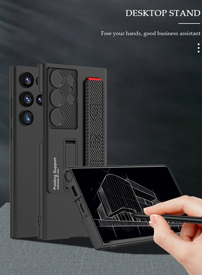 DUNISO Samsung Galaxy S23 Ultra Case, S23 Ultra Slim Stand Case, Galaxy S23 Ultra Case Supports Wireless Charging [Adjustable Stand, Anti-Drop, Anti-Fingerprint, All-Around Protection] Black - Image 4