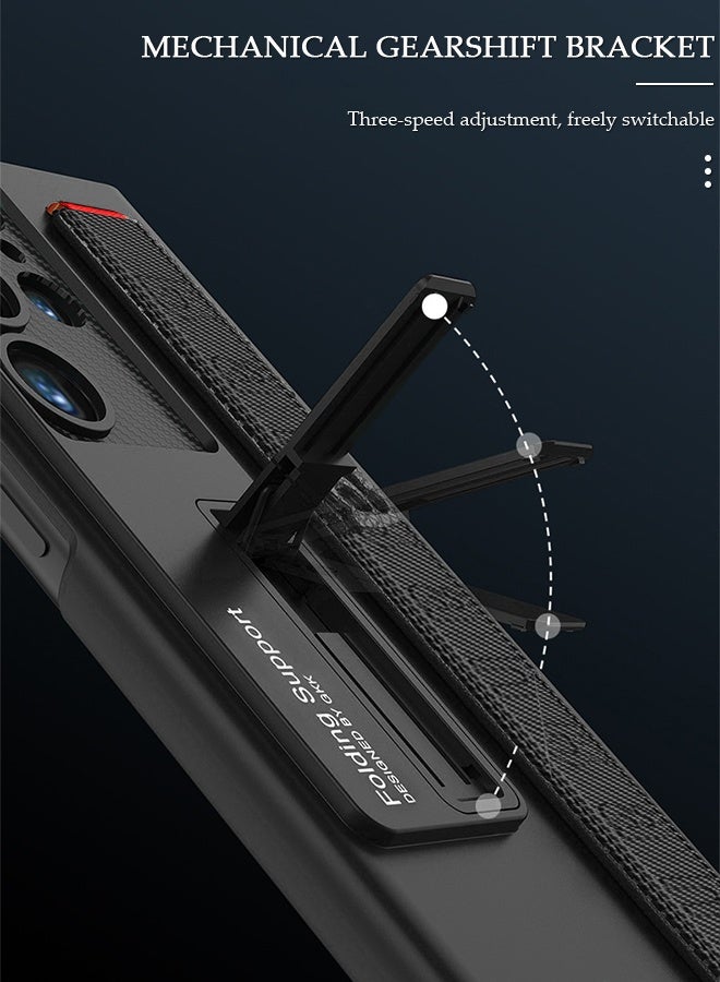 DUNISO Samsung Galaxy S23 Ultra Case, S23 Ultra Slim Stand Case, Galaxy S23 Ultra Case Supports Wireless Charging [Adjustable Stand, Anti-Drop, Anti-Fingerprint, All-Around Protection] Black - Image 3