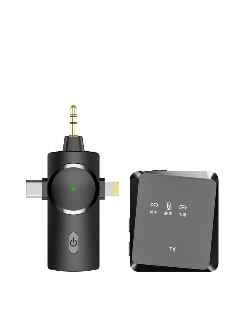 GULFLINK ميكروفون تسجيل لاسلكي متعدد الوظائف 3 في 1 من GULFLINK، ميكروفون طوق ياقة، ميكروفون للاستخدام في الهواتف الذكية وكاميرات الكمبيوتر الشخصي - Image 1