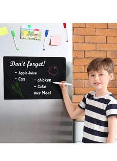 Arabest Magnetic Black Dry Erase Board, Small Chalkboard for Fridge, Refrigerator Magnetic Whiteboard Sheet with Magnet Blackboard Markers(45X30cm)  - Image 2
