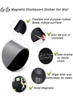 Arabest Magnetic Black Dry Erase Board, Small Chalkboard for Fridge, Refrigerator Magnetic Whiteboard Sheet with Magnet Blackboard Markers(45X30cm)  - Image 4