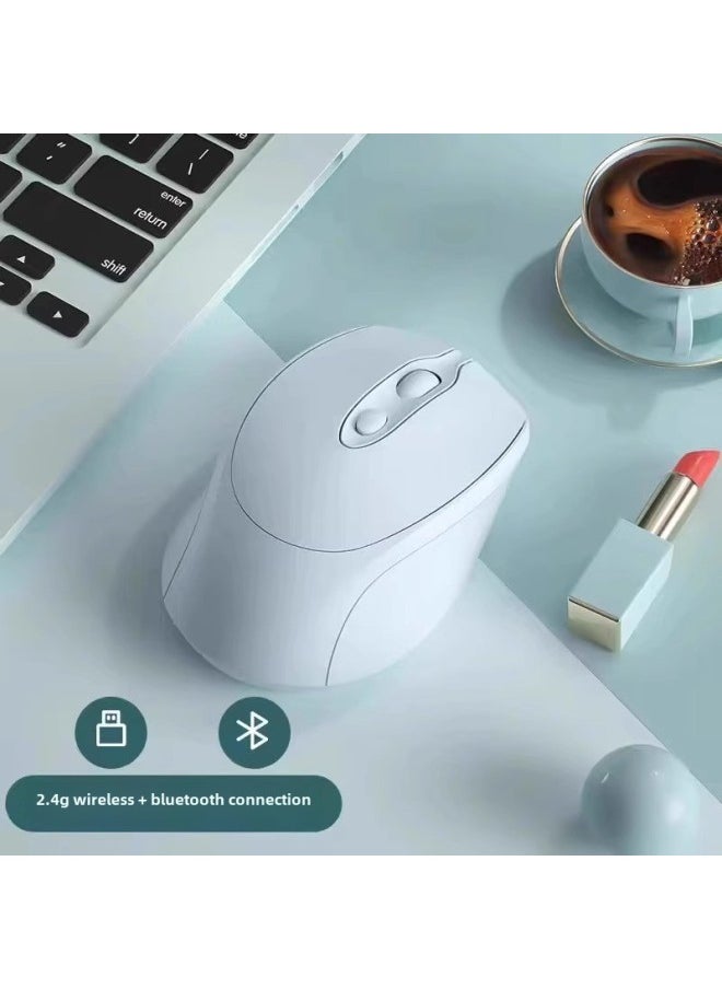 Generic - Laptop Universal Wireless Bluetooth Mouse Rechargeable Dual-Mode Mute Girl Office Mouse Silent Unlimited-Specifications:Official Standard Configuration [cool Black] Battery Version + 2.4g Wireless Version★The Key Has A Sound★Bring Your Own Battery - Image 1