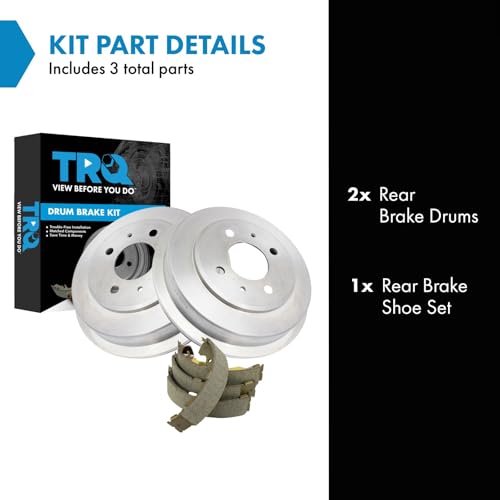 TRQ Rear Brake Shoe & Drum Kit Compatible with 2003-2005 Hyundai Accent - Image 2