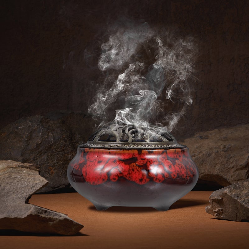 1Pc Ceramic Incense Burner Relief Crafted Censer Holder Desktop Decor for Home - Image 5