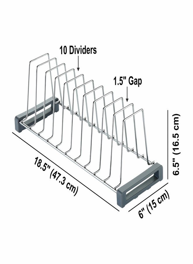 KEEPWELL Stainless Steel (Pack of 2) Thali & Saucer Rack/Plate Stand (20 Inch) Kitchen Utensil Rack/Plate Rack/Tandem Basket Accessories, Tandem Box Organizer (Silver) - Image 3