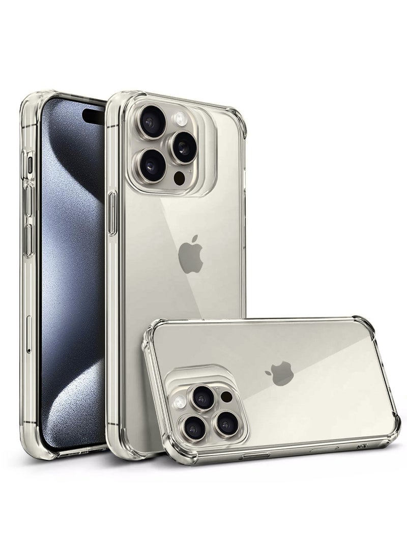 CHAPPELINE - Premium Quality TPU Raised Lips Round Corners Case Cover For Apple iPhone 15 Pro 2023 Clear - Image 1