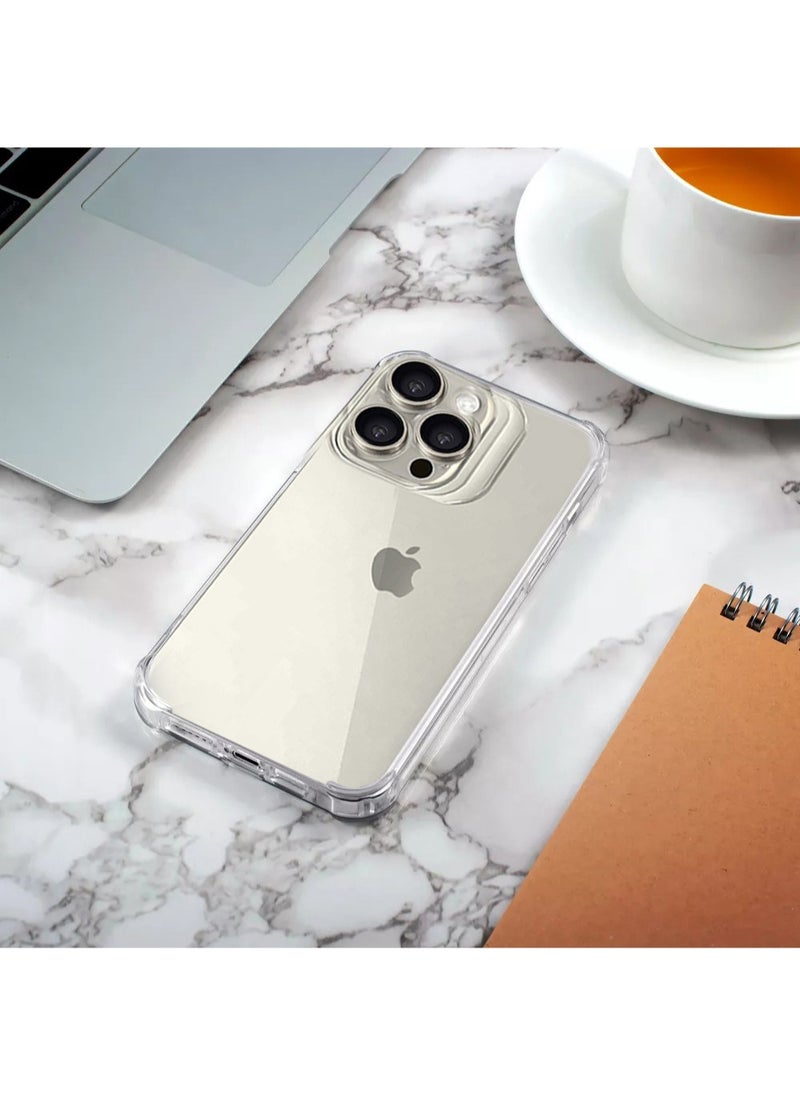 CHAPPELINE - Premium Quality TPU Raised Lips Round Corners Case Cover For Apple iPhone 15 Pro 2023 Clear - Image 1