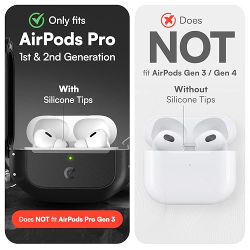 Keybudz for AirPods Pro 2 Case with Lock Fully Waterproof AirPods Pro 2nd Generation Case Cover Keychain Rugged Tough Protection Hard Shell and Carabiner for USBCLightning Carbon Black - Image 3
