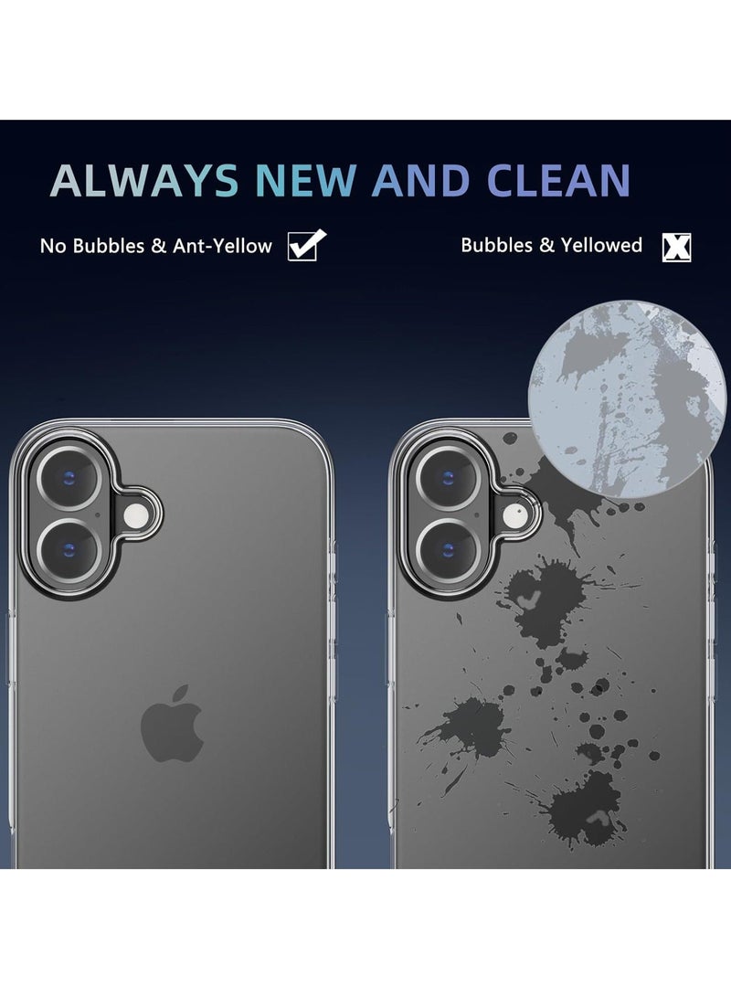 MUNTAQI iPhone 16 Case [Not Yellowing] Ultra-Thin Soft Clear Cover with Camera Lens & Screen Protectors, Anti-Slip Slim Shockproof Case for iPhone 16 - Image 3