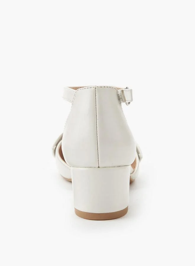 Celeste WHITE Girls Twisted Bow Detail Block Heel Sandals for Women | Best Price UAE