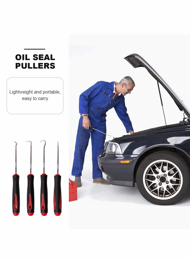 Hook Pick Set, 4 Pcs Precision Pick & Hook Set Hose Removal Hook Set Car Auto Repair Maintenance Tools for Oil Seal Puller - Image 4
