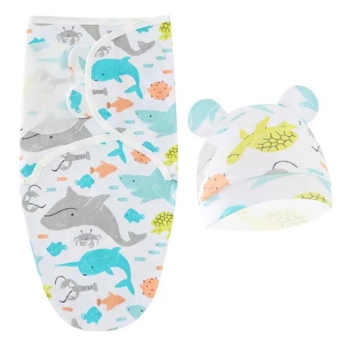 Y&D Swaddlers Baby Swaddling Blanket Sleeping Bag Set - Delivery Room Wrap & Hat - Spring Silkworm Sleeping Bag - Image 1