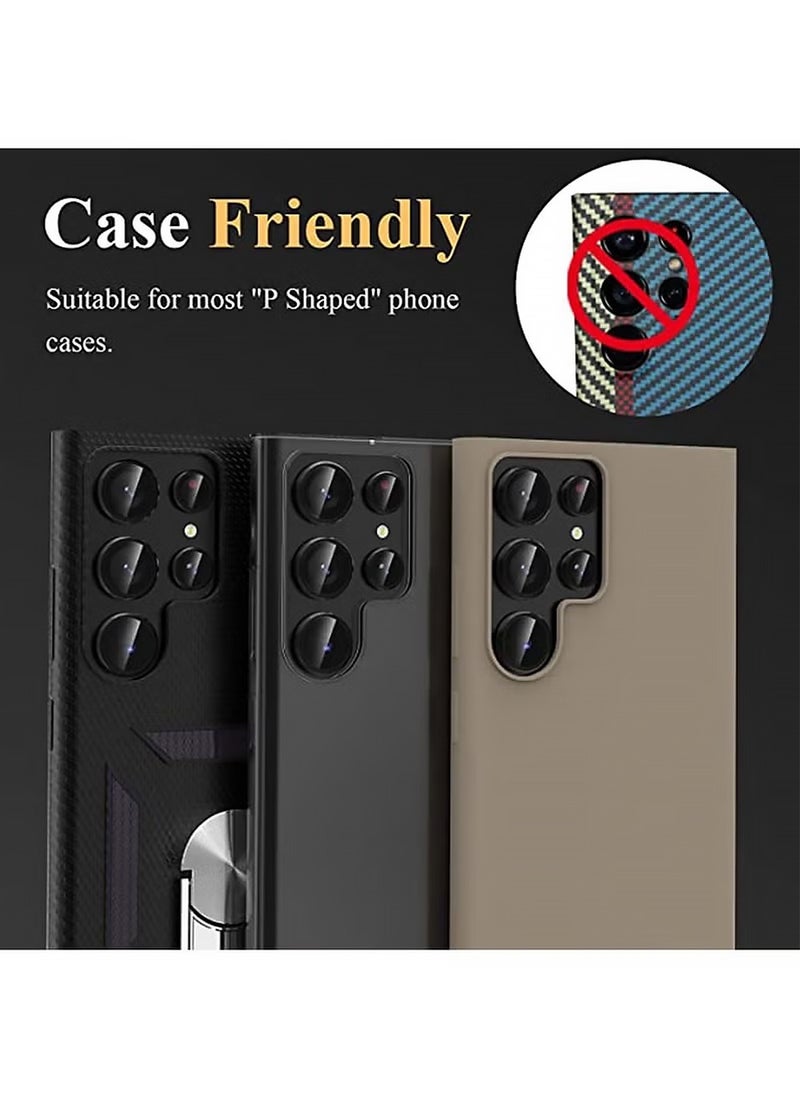 X-level Camera Lens Protector for Samsung Galaxy S25 Ultra, Scratch-Resistance [Strong Adsorption] Optical Grade Tempered Glass with Metal Individual Ring Camera Screen Cover [Black]  - Image 5