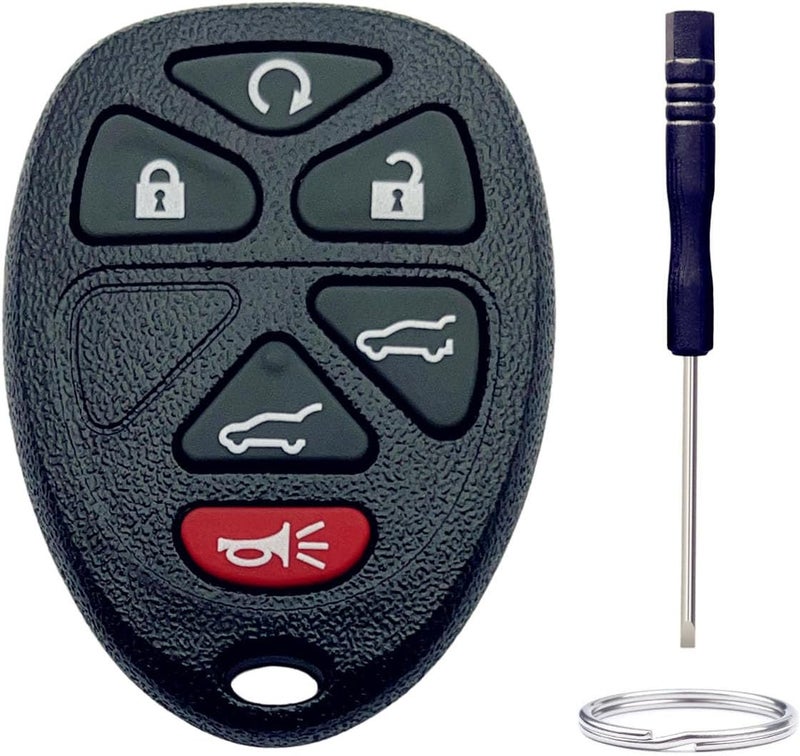 ADUDS Key Fob Shell Replacement for Chevy Tahoe Suburban Cadillac Escalade GMC Yukon 6 Button Car Keyless Entry Remote Control Key Fob Case Cover (6 Button) - Image 1
