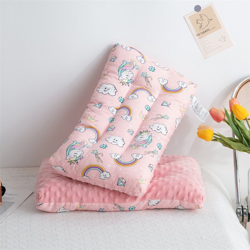 Cotton Bean Pillow Bubble Velvet Cartoon Children'S Pillow Core Cotton Kindergarten Nap Neck Protection Pillow Ab Double-Sided Comforting Pillow - Image 4