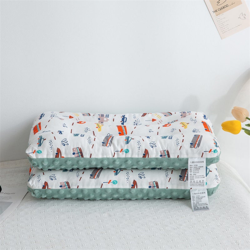 Cotton Bean Pillow Bubble Velvet Cartoon Children'S Pillow Core Cotton Kindergarten Nap Neck Protection Pillow Ab Double-Sided Comforting Pillow - Image 5
