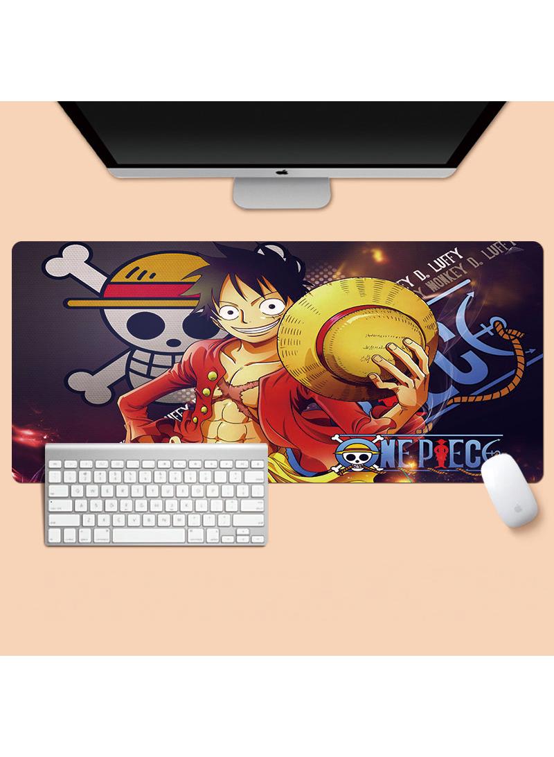 Loquat One Piece Anime Gaming Mouse Pad Extended Large Mat Desk Pad Stitched Edges Mousepad Long Mouse Pad And Non-Slip Rubber Base Mice Pad 800X300X4mm 