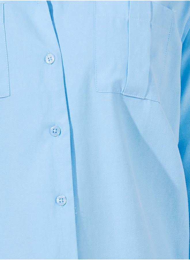 Styli Button Down Collar Neck Loose Fit Shirt  - Image 3