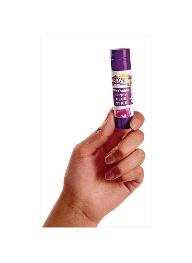 Colorations ® أعواد غراء أرجوانية صغيرة قابلة للغسل وقابلة للاختفاء في صينية، مجموعة من 12 قطعة، 0.32 أونصة، غير سامة وخالية من الأحماض، يسهل رؤيتها في مكان وضعها وتجف بشكل شفاف، للاستخدام في المدرسة أو المنزل أو المكتب  - Image 3
