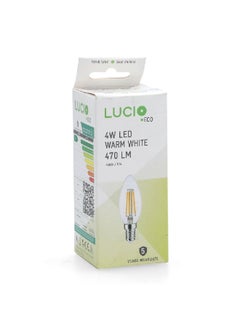 Lucio Eco 4W 2700K 470LM E14 Filament LED Bulb Warm White 12 x 5 x 4.8 cm L-BL-0110-4W-T  - Image 5