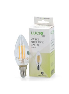 Lucio Eco 4W 2700K 470LM E14 Filament LED Bulb Warm White 12 x 5 x 4.8 cm L-BL-0110-4W-T  - Image 2